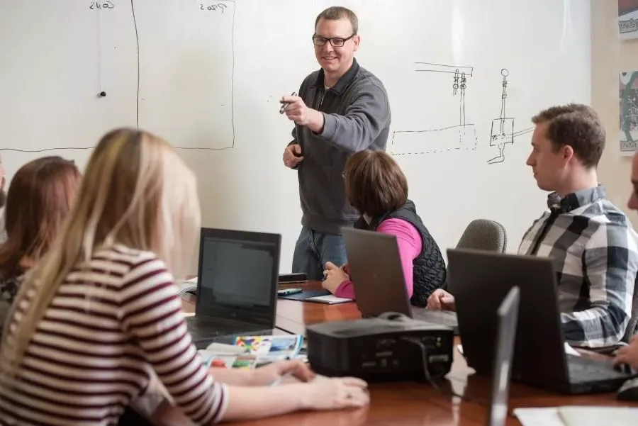 Professor teaching in classroom